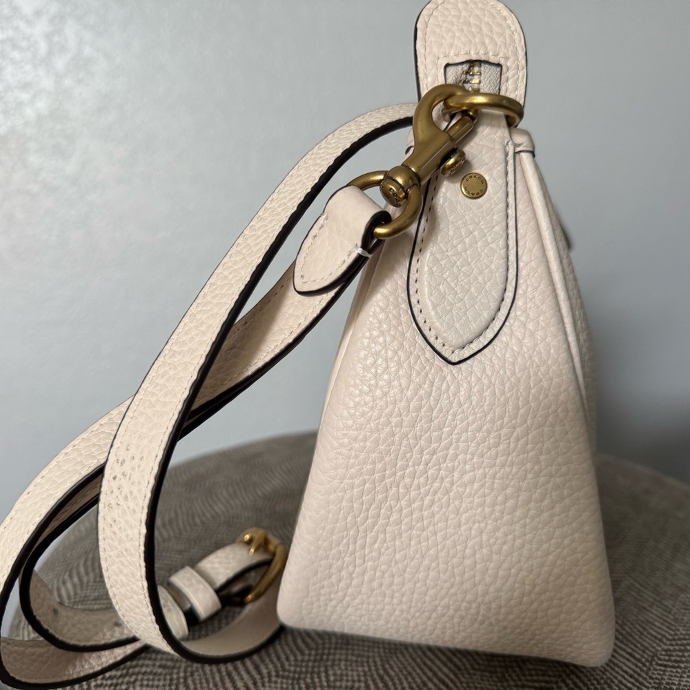 Coach Pebbled Leather Shoulder Bag in chalk ivory Cary - Picture 12 of 12